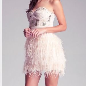 Bebe Feather Corset Dress
